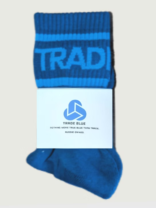 Trade Blue Block Sock